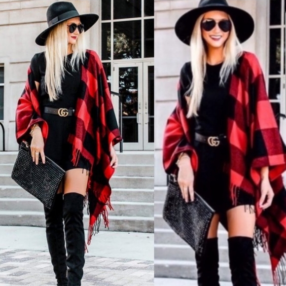 Plaid Poncho - Picture 5 of 6